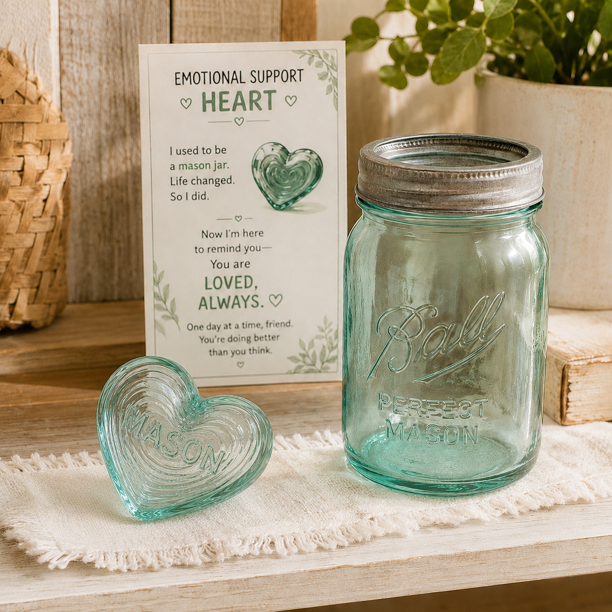Original Recycled Glass Support Heart
