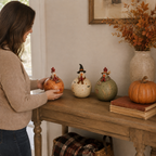 Vintage Folk-Art Harvest Hen Figurine