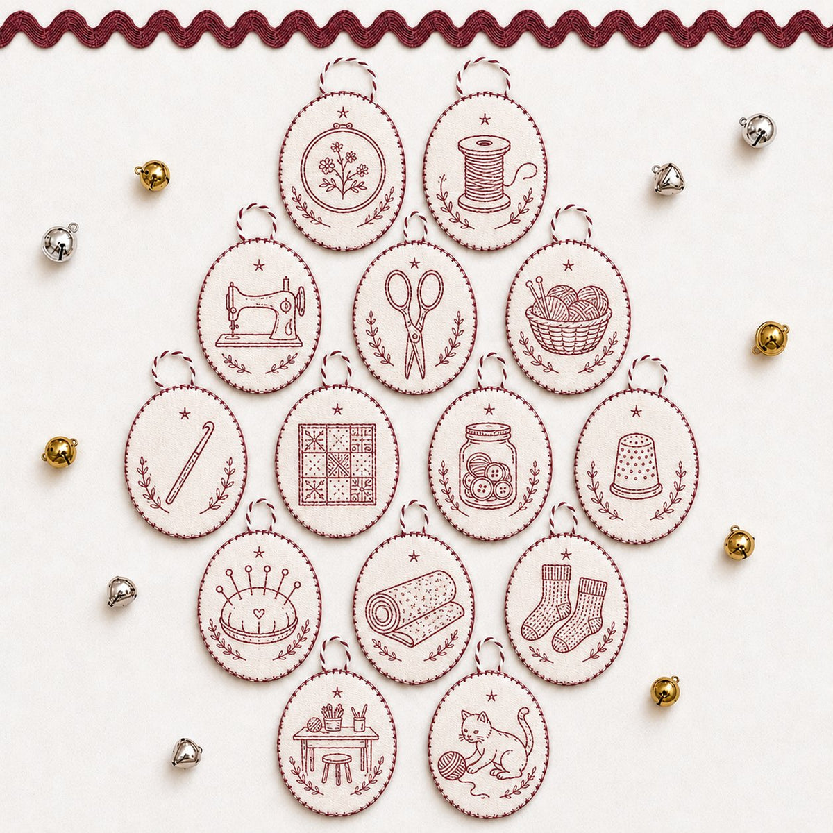 🧵 DIY Oval Embroidery Ornament Kit