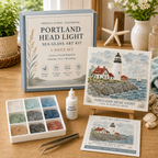 🌊 America’s Iconic Lighthouses Sea Glass Art Kit