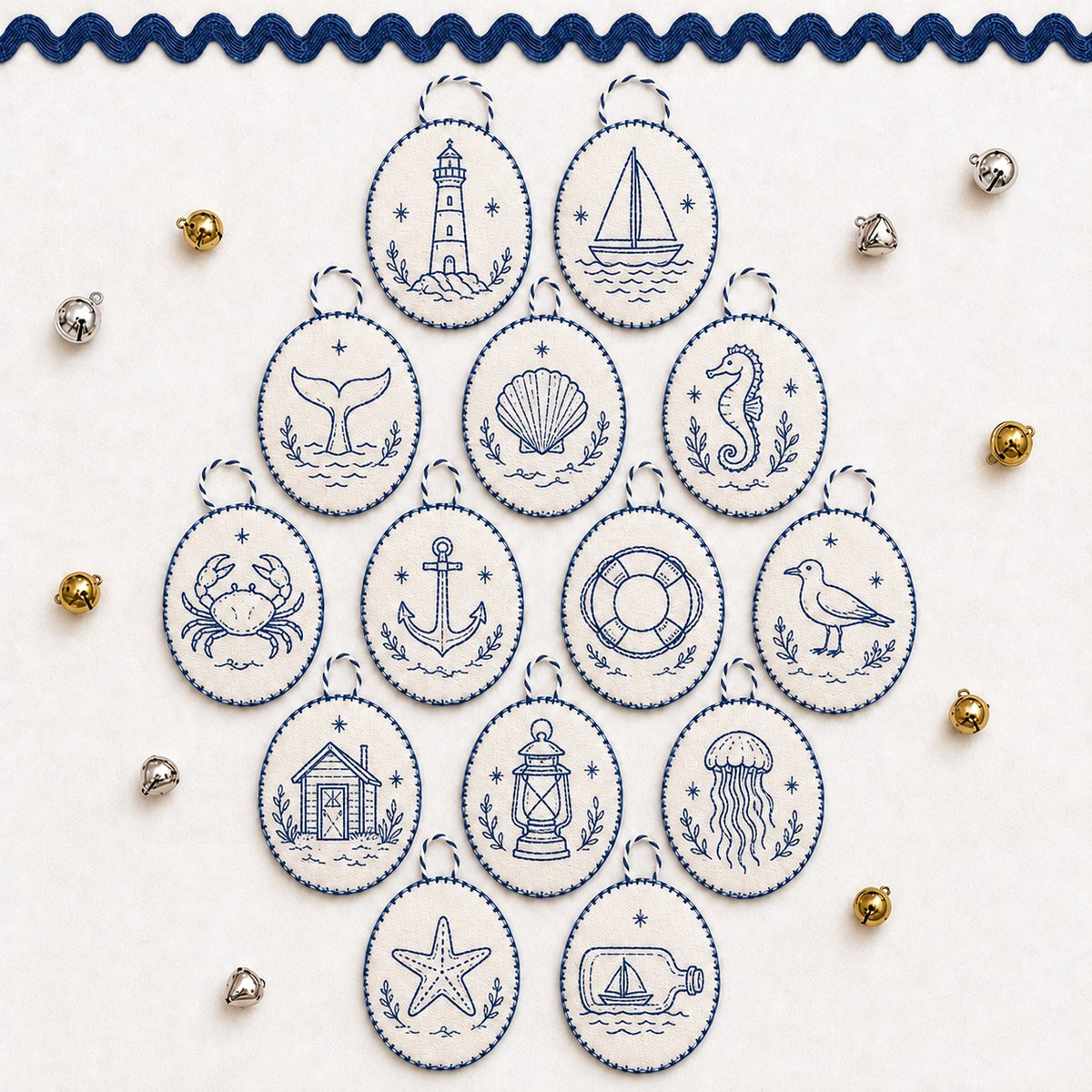 🧵 DIY Oval Embroidery Ornament Kit
