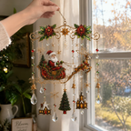 🎄🎐Handmade Christmas Stained Glass Window Hanging