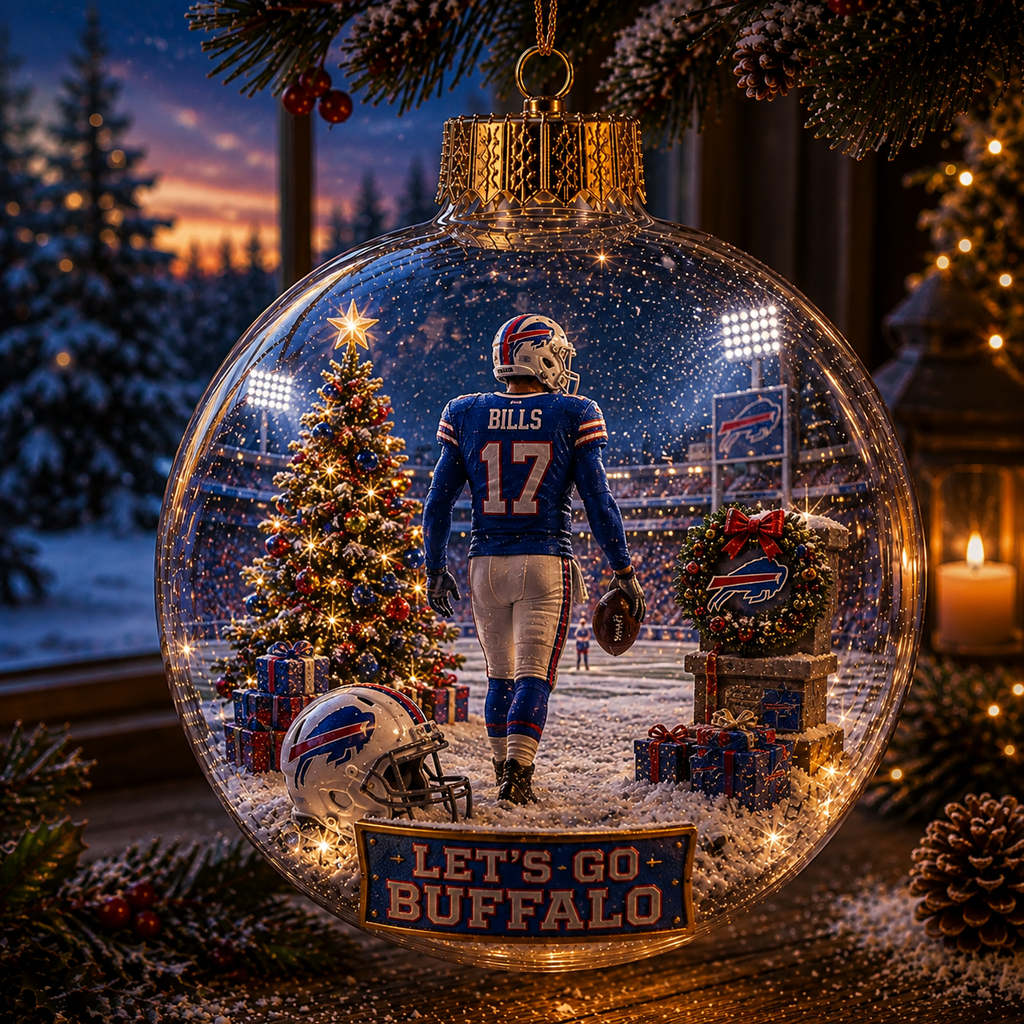 🏈🎄 Buffalo Football Christmas Light-Up Diorama Ornament Collection