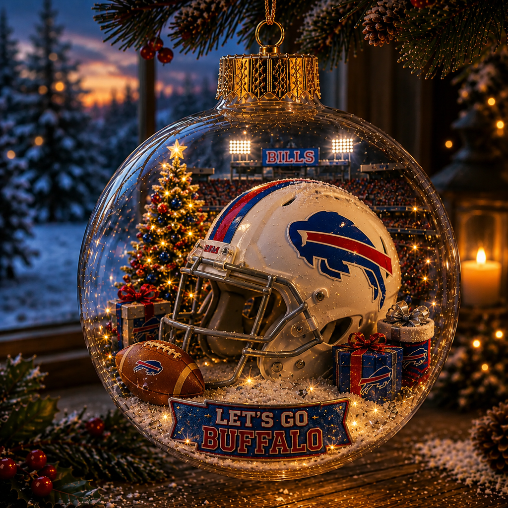🏈🎄 Buffalo Football Christmas Light-Up Diorama Ornament Collection