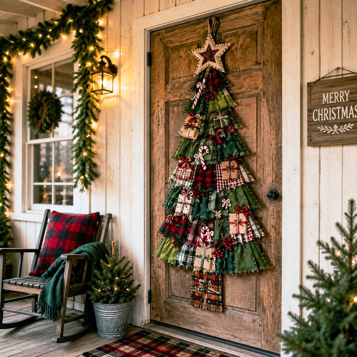Beginner-Friendly DIY Oversized Patchwork Christmas Tree Door Hanging Kit | Complete Kit with All Tools & Step-by-Step Guide Included