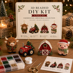 🧘 Relaxing & Beginner-Friendly-💎4-Piece 3D Beaded Christmas Ornament DIY Kit (❤As Seen in the Video)