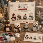 🧘 Relaxing & Beginner-Friendly-💎4-Piece 3D Beaded Christmas Ornament DIY Kit (❤As Seen in the Video)