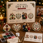 🧘 Relaxing & Beginner-Friendly-💎4-Piece 3D Beaded Christmas Ornament DIY Kit (❤As Seen in the Video)