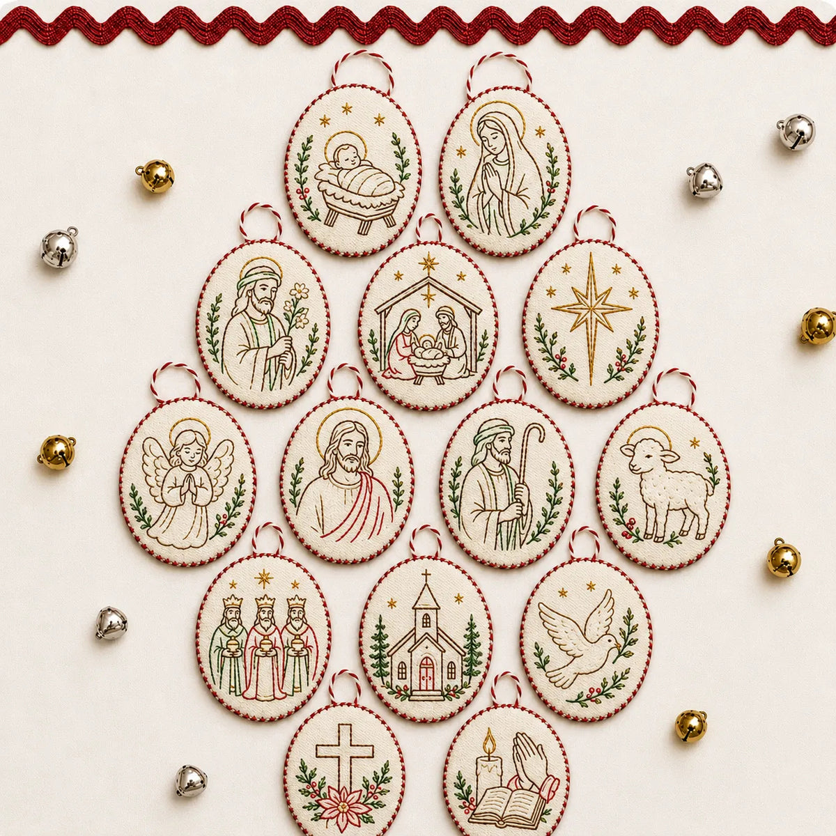 🧵 DIY Oval Embroidery Ornament Kit