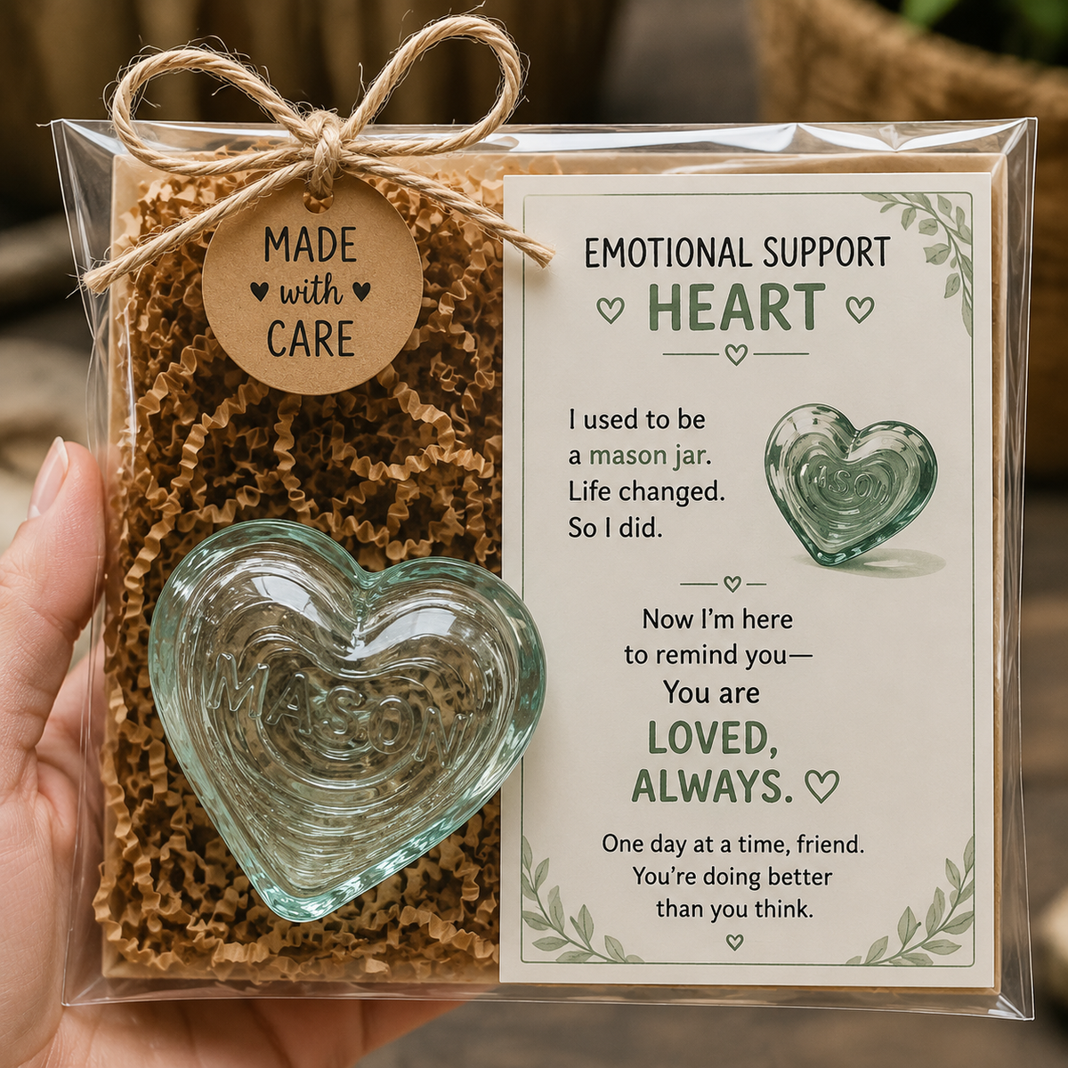 Original Recycled Glass Support Heart
