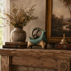 Vintage Patina Ram Sculpture