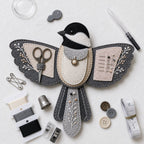 🐦 Bird-Shaped Felt Sewing Organizer DIY Kit - Cardinal