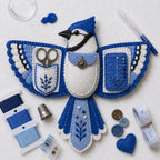🐦 Bird-Shaped Felt Sewing Organizer DIY Kit - Cardinal