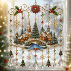 🎄🎐Handmade Christmas Stained Glass Window Hanging