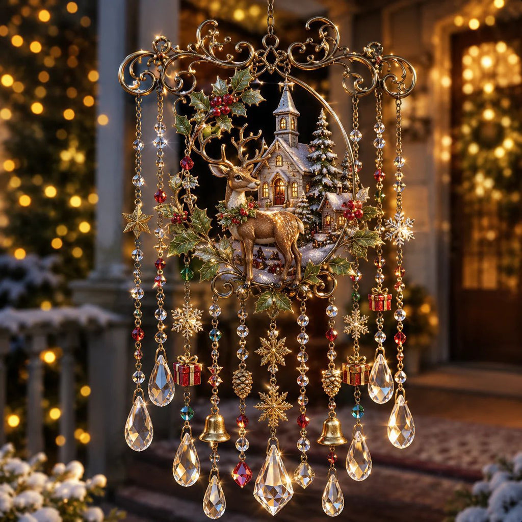 🎄🎐Handmade Christmas Stained Glass Window Hanging