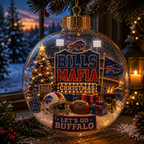 🏈🎄 Buffalo Football Christmas Light-Up Diorama Ornament Collection