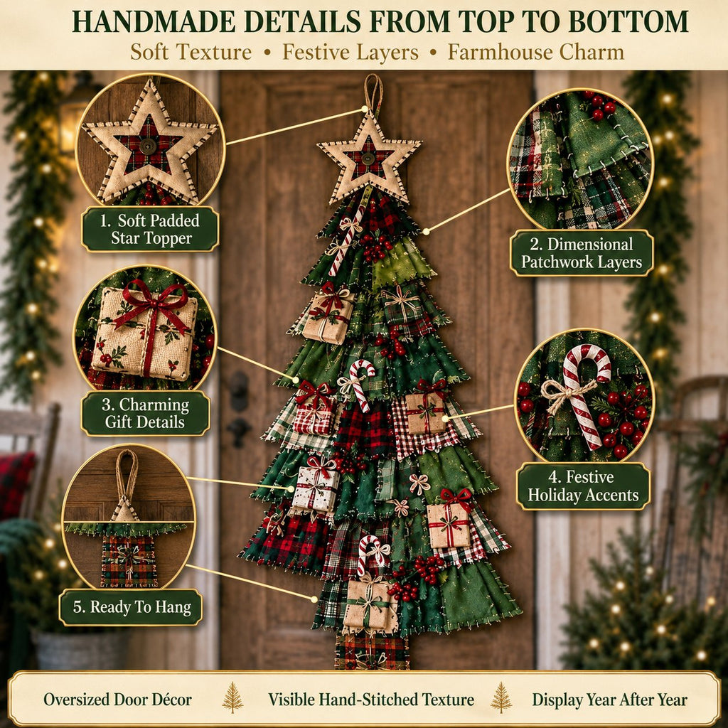 Beginner-Friendly DIY Oversized Patchwork Christmas Tree Door Hanging Kit | Complete Kit with All Tools & Step-by-Step Guide Included