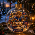 🏈🎄 Buffalo Football Christmas Light-Up Diorama Ornament Collection