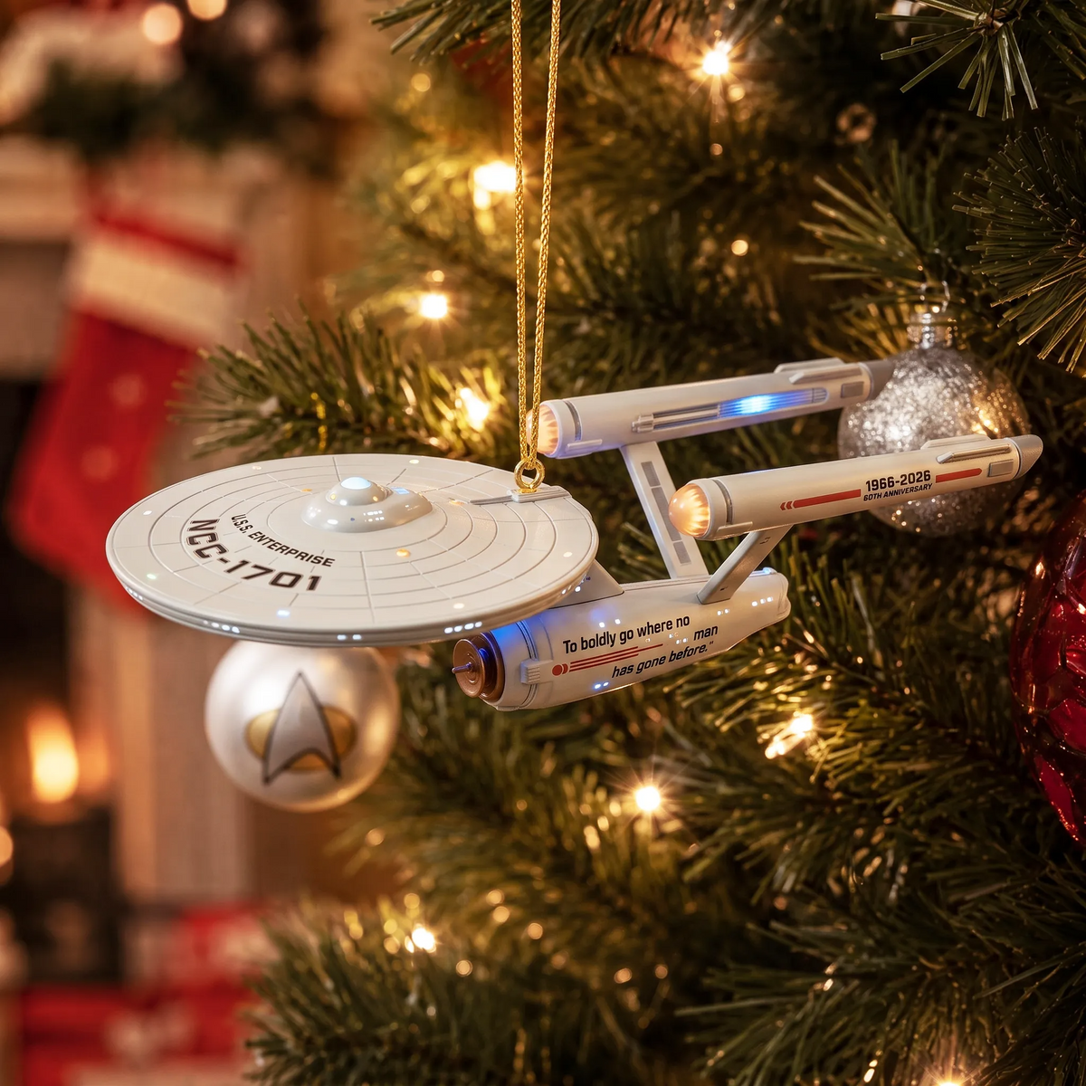 Star Trek 60th Anniversary U.S.S. Enterprise NCC-1701 Christmas Tree Ornament